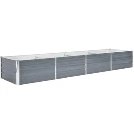 vidaXL Garten-Hochbeet verzinkter Stahl rechteckig 320 x 80 x 45 cm Grau  
