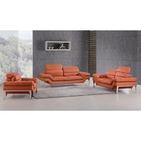 JVmoebel Sofa Polster Leder Sitz XXL Big 3 Sitzer (ohne 2+1) Sofa Couch Design, Made in Europe orange