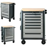 Trutzholm Werkstattwagen 99x82 cm Werkzeugwagen 7 Schubladen mit Holzplatte Einlassgriffe