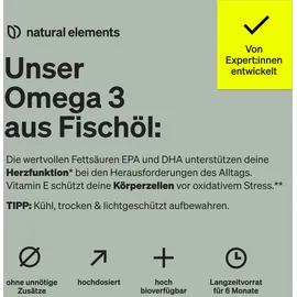 Natural Elements Omega 3 aus Fischöl Kapseln 365 St.