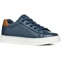 GEOX NASHIK Boy A Sneaker, Navy/Brown, 28