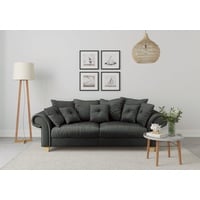 Home affaire Big-Sofa Queenie Megasofa, 2 Teile, mit weichem Sitzkomfort und zeitlosem Design, viele kuschelige Kissen grau