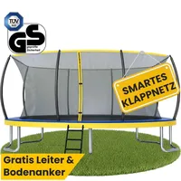 Zero Gravity Gartentrampolin 457 x 305 cm inkl. Leiter und Bodenanker Blau