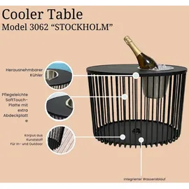 cootab cooler table Stockholm Schwarz Kunststoff 35 x 21 x 46 cm