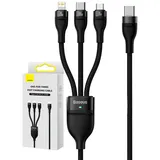 Baseus USB-C auf Micro USB + Lightning 1,5 m Schwarz