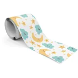 Muralo Tapetenbordüre selbstklebend 10 cm x 300 cm 300 g Blau/Rosa/Weiß