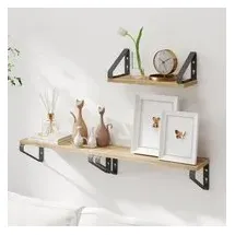 VASAGLE Wandregal 3er Set 60 x 20 x 15 cm Schwarz