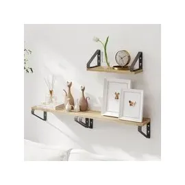 VASAGLE Wandregal 3er Set 60 x 20 x 15 cm Schwarz