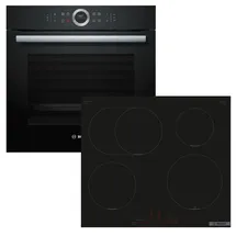 Bosch Backofen-Set EcoCleanDirekt 4D-Heißluft +Induktionskochfeld PowerBoost autark 60cm