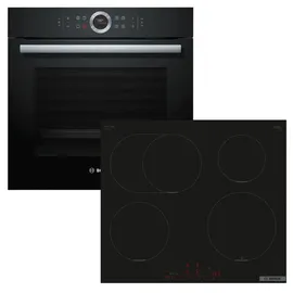 Bosch Backofen-Set EcoCleanDirekt 4D-Heißluft +Induktionskochfeld PowerBoost autark 60cm