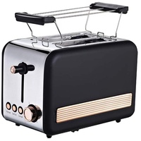 Michelino Toaster Retro-Look, 2-Scheiben, 850 Watt, EDS schwarz/rose-goldfarben -