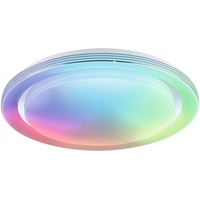 PAULMANN Deckenleuchte Rainbow mit Regenbogeneffekt RGBW+ 2800lm 230V 38,5W dimmbar Chrom Weiß Chromfarben - 7.5 cm