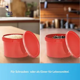 Benbow Eimer mit Deckel rot 11 cm x 8 cm 0,5 l