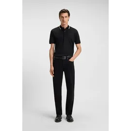 Boss Poloshirt Penrose 38 aus Baumwolle mit gestreiftem Kragen, slim fit schwarz XXL (54)