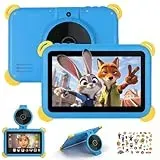 Laptok Kinder Tablet 7 Zoll Android 15, 20GB RAM 64GB ROM (1TB Erweiterbar), Penta-Core, WiFi 6, BT5.4, Widevine L1, KI Kamera&Lernfunktionen, Elternkontrolle, Kids Tablet mit Eva Hülle & OTG, Blau