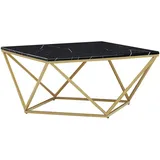 Beliani Couchtisch Gold, Schwarz, Holzwerkstoff, 80x40x80 cm, Wohnzimmer, Wohnzimmertische, Couchtische