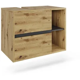 Vicco Waschbeckenunterschrank Viola 2 Schubladen 80 x 60 x 46 cm Braun/Grau