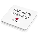 Maverton Taschenspiegel mit Aufdruck - quadratischer Vergrößerungsspiegel - personalisierter Klappspiegel - Reisespiegel für Handtaschen - Geschenk für Frauen