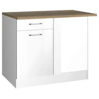 Held Eckschrank Mailand 110 x 85 x 60 cm Hochglanz Weiß