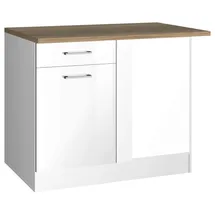 Held Eckschrank Mailand 110 x 85 x 60 cm Hochglanz Weiß