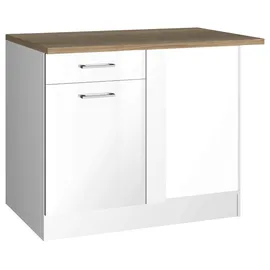 Held Eckschrank Mailand 110 x 85 x 60 cm Hochglanz Weiß