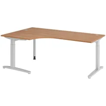 bümö Eckschreibtisch Nussbaum / Silber