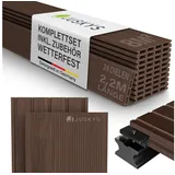 Juskys Terrassendiele 220 cm braun