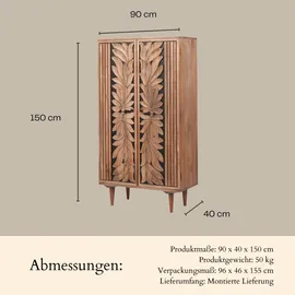 Marrakesch Orient & Mediterran Interior Kleiderschrank Aday 90 x 150 x 40 cm Braun