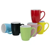 CreaTable CreaTable, 23998, Serie Universal Bunt Bicolor, 6-teiliges Geschirrset für 6 Personen, Kaffeebecher aus Steinzeug, spülmaschinen- und mikrowellengeeignet, Qualitätsproduktion