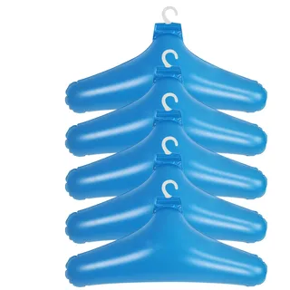 Aufblasbare Kleiderbügel Reise - 5 Stück Bügel Platzsparend, Tragbare PVC Aufblasbar Reisekleiderbügel | Winddichte, Rutschfester, Platzsparender | Bügel Mit Metallhaken für zuhause Hotel Büro