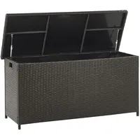 Beliani Auflagenbox Braun Rattan 126 x 46 cm 290