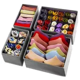 ruhhy Unterwäsche-Organizer - 4er-Set. Ruhy 19914 - Grau