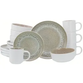 CreaTable Nordic Fjord Sand Weiss Kombiservice 16-tlg.