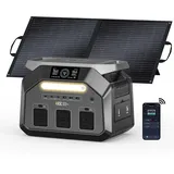 IEE P1800 Tragbare Powerstation mit 100W Solarpanel, 1024Wh LiFePO4 Batterie Backup mit 3x1800W AC Ausgängen, APP, Schnellladung von 0-80% in 45 Mins Solar Generator, Notstromaggregat für Camping