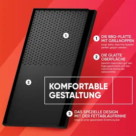 evocamp Grillplatte 45 x 24 cm Aluminium schwarz