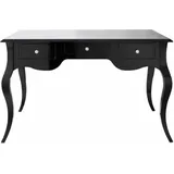 Casa Padrino Luxus Barock Sekretär mit 3 Schubladen Hochglanz Schwarz 130 x 75 x H. 80 cm - Massivholz Schreibtisch im Barockstil - Barock Büro M... - Schwarz