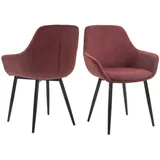 SalesFever Armlehnstuhl 2er Set Cord-Optik Blau|Braun|Gelb|Grau|Grün|Rot