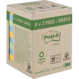 Post-it Haftnotiz Recycling 654-RCP10 76x76mm sort. 10St.