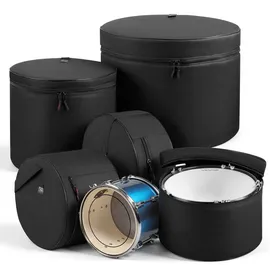 Vevor 5 tlg. Schlagzeugtaschen Set, Drum Taschen Set, 600D Oxford-Stoff, gepolstert mit festen Schulterriemen & rutschfesten Tragegriffen, für Transport & Aufbewahrung von Drum, Kick, Tom & Snare