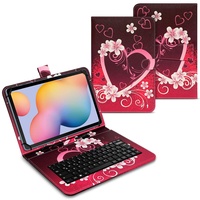 UC-Express Tasche kompatibel für Samsung Galaxy Tab S6 Lite Hülle Keyboard Case Tastatur QWERTZ Standfunktion USB, Farben:Motiv 4