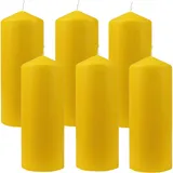 HS Candle Stumpenkerzen Ø6cm 6er Pack Gelb Gold