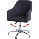 MCW Esszimmerstuhl MCW-L92, Küchenstuhl Stuhl mit Armlehne, drehbar höhenverstellbar Metall ~ Stoff/Textil dunkelgrau