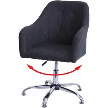 MCW Esszimmerstuhl MCW-L92, Küchenstuhl Stuhl mit Armlehne, drehbar höhenverstellbar Metall ~ Stoff/Textil dunkelgrau