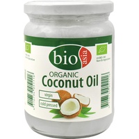 BIOASIA Bio Kokosöl, kaltgepresst, naturbelassen ohne Zusatzstoffe, veganes Fett zum Kochen, Braten & Backen, auch als Naturkosmetik verwendbar, 100 % Bio, 500 ml