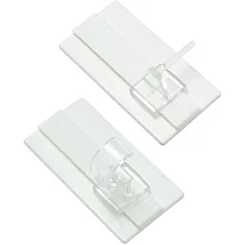 GARDINIA Klebehaken Universal für Vitrage- u. Cafehausstangen Weiß 2-er Pack