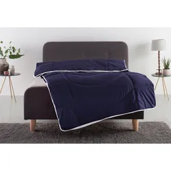 Microfaserbettdecke MY HOME "Microlux, Bettdecke 135x200 cm, 155x220 cm, 200x200 cm", blau, B:135cm L:200cm, Obermaterial: 100% Polyester. Bezug: 100% Polyester. Füllung: 100% Polyester, Bettdecken, Bettdecken in 4 Farben, Sommer, Winter, 4 Jahreszeiten, Decke
