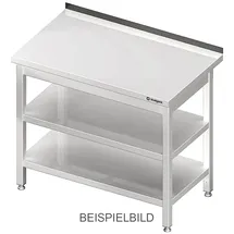 Stalgast Arbeitstisch mit Grund- und Zwischenboden, 700x700x850 mm, ohne Aufkantung, verschweißt