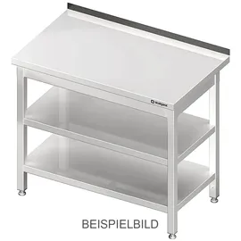 Stalgast Arbeitstisch mit Grund- und Zwischenboden, 700x700x850 mm, ohne Aufkantung, verschweißt