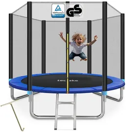 Tectake Garfunky 244 cm inkl. Sicherheitsnetz und Leiter schwarz/blau