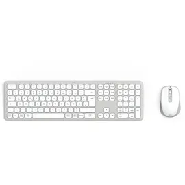 Hama WKM-550 Heimbüro Tastatur RF Wireless + Bluetooth 2.4 GHz (Grau, Weiß)